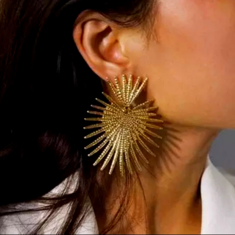 Gold metallic earrings